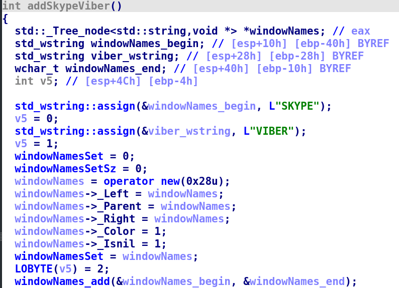 Addition of the 'SKYPE' and 'VIBER' string to a set of window titles in CloudWizard (MD5: 26E55D10020FBC75D80589C081782EA2) 