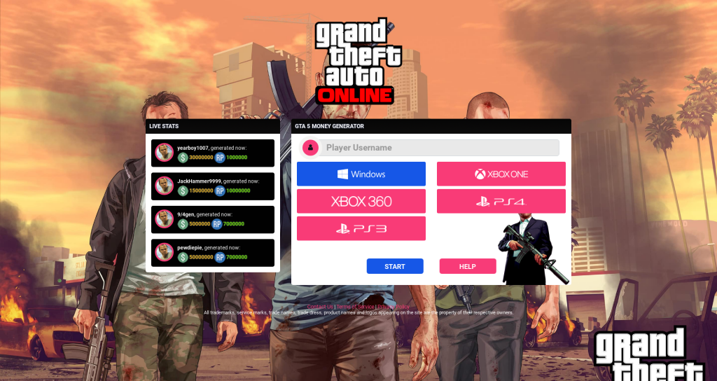 A fraudulent money generator offered to GTA Online players